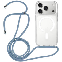 Transparentní kryt se šňůrkou a MagSafe pro iPhone 17 Pro - modrý