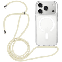 Transparentní kryt se šňůrkou a MagSafe pro iPhone 17 Pro Max - krémový