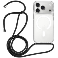 Transparentní kryt se šňůrkou a MagSafe pro iPhone 17 Pro Max - černý