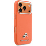 Karl Lagerfeld Karl and Choupette Heads Pins kryt z PU kůže s MagSafe pro iPhone 17 Pro Max - oranžový