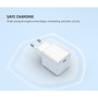 FIXED Mini GaN sada adaptéru s portem USB-C a kabelu USB-C na USB-C - 65W - 2 m - bílá
