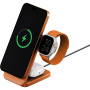 ENERGEA MagTrio 2 3v1 skládací magnetický bezdrátový stojánek pro iPhone / Apple Watch / AirPods - 25W - oranžový