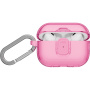 UNIQ Glase Pro Lock transparentní obal se zapínáním a karabinou pro AirPods Pro 3 - růžový
