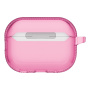 UNIQ Glase Pro Lock transparentní obal se zapínáním a karabinou pro AirPods Pro 3 - růžový