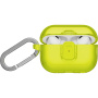 UNIQ Glase Pro Lock transparentní obal se zapínáním a karabinou pro AirPods Pro 3 - limetkový