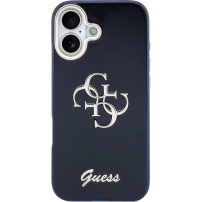Guess IML 4G Script Metal Logo kryt pro iPhone 17 - tmavě modrý