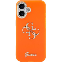 Guess IML 4G Script Metal Logo kryt pro iPhone 17 - oranžový