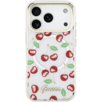 Guess IML Glitter Cherry kryt s MagSafe pro iPhone 17 Pro - třešně