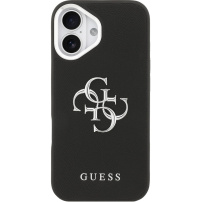 Guess Grained 4G Metal Logo kryt pro iPhone 17 - černý