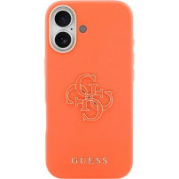 Guess Resin Logo kryt pro iPhone 17 - oranžový