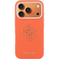 Guess Resin Logo kryt pro iPhone 17 Pro - oranžový