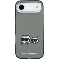 Karl Lagerfeld IML K&CH Heads Logo transparentní kryt s MagSafe pro iPhone Air - šedý