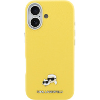 Karl Lagerfeld Karl and Choupette Heads Pins kryt z PU kůže s MagSafe pro iPhone 17 - žlutý