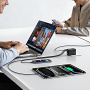 USAMS CC334 GaN univerzální cestovní adaptér s porty 3x USB-C / USB-A a výsuvnými zástrčkami - 100 - černý
