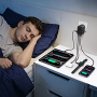 USAMS CC334 GaN univerzální cestovní adaptér s porty 3x USB-C / USB-A a výsuvnými zástrčkami - 100 - černý