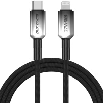 DUX DUCIS WLCM Series opletený nabíjecí a datový kabel - USB-C na Lightning - 1 m - černý