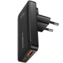 ESSAGER ES-CD48 GaN ultratenký rychlonabíjecí adaptér s porty USB-C / USB-A - 65W - černý