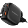 ESSAGER ES-CD60 GaN sada adaptéru s porty USB-C / USB-A a výsuvného kabelu USB-C - 65W - černá