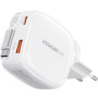 ESSAGER ES-CD60 GaN sada adaptéru s porty USB-C / USB-A a výsuvného kabelu USB-C - 65W - bílá