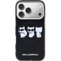 Karl Lagerfeld IML Choupette Trio Watercolor kryt s MagSafe pro iPhone 17 Pro - černý