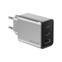 EcoFlow GaN sada adaptéru s porty 2x USB-C / USB-A a kabelu USB-C na USB-C - 65W - 1 m - stříbrná