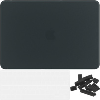 ENKAY 3v1 matný kryt s ultra tenkým krytem US klávesnice a záslepkami portů pro MacBook Neo (A3404) - černý