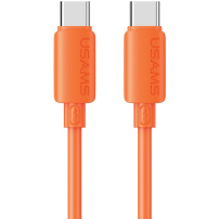 USAMS SJ787 silikonový nabíjecí a datový kabel - USB-C na USB-C - 1 m - oranžový