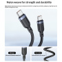 Yesido CA205 natahovací nabíjecí a datový kabel - USB-C na USB-C - 1,2 m - černý