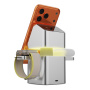 3v1 Qi2 magnetický bezdrátový stojánek s výsuvnou lampou pro iPhone / Apple Watch / AirPods - 25W - šedý