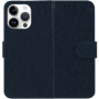 Flipové pouzdro se vzorem krajky pro iPhone 13 Pro - tmavě modré