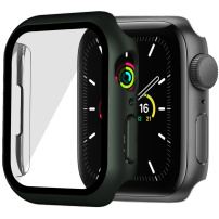 Matné pouzdro s tvrzeným sklem pro Apple Watch 45mm - olivové