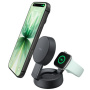 BELKIN Ultra Charge Pro Qi2 3v1 skládací magnetický bezdrátový stojánek pro iPhone / Apple Watch / AirPods - 25W - tmavě šedý
