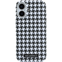 Karl Lagerfeld Houndstooth Resin Plate kryt s MagSafe pro iPhone 17 - černobílý