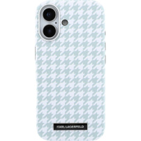 Karl Lagerfeld Houndstooth Resin Plate kryt s MagSafe pro iPhone 17 - modrobílý