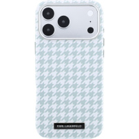 Karl Lagerfeld Houndstooth Resin Plate kryt s MagSafe pro iPhone 17 Pro Max - modrobílý