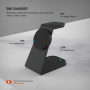 FIXED MagPowerstation Alu 3v1 magnetický bezdrátový stojánek pro iPhone / Apple Watch / AirPods - 25W - černý