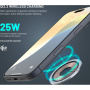 FIXED MagPowerstation Alu 3v1 magnetický bezdrátový stojánek pro iPhone / Apple Watch / AirPods - 25W - černý