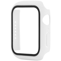 Matné pouzdro s tvrzeným sklem pro Apple Watch 40mm - bílé