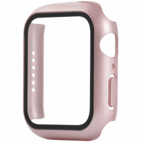 Metalické pouzdro s tvrzeným sklem pro Apple Watch 40mm - růžové