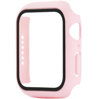 Matné pouzdro s tvrzeným sklem pro Apple Watch 44mm - světle růžové