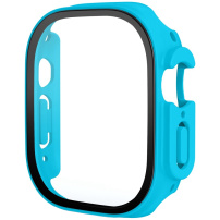 Matné pouzdro s tvrzeným sklem pro Apple Watch Ultra 49mm - azurové