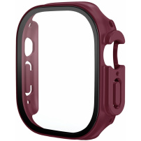 Matné pouzdro s tvrzeným sklem pro Apple Watch Ultra 49mm - vínové
