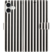 Flipové pouzdro s proužky pro iPhone 17 - černobílé