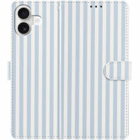 Flipové pouzdro s proužky pro iPhone 17 - modrobílé