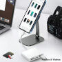 3v1 redukce se čtečkou karet - slot na SD / TF kartu / USB-A na USB-C / Lightning - oranžová