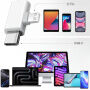 2v1 redukce se čtečkou karet - slot na SD / TF kartu na USB-C / Lightning - růžová