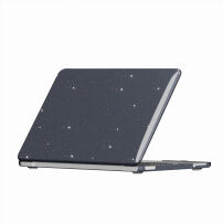 Lesklý transparentní kryt se třpytkami pro MacBook Neo(A3404) - černý