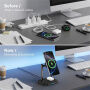 C69 Qi2 2v1 magnetický bezdrátový stojánek pro iPhone / AirPods - 25W - černý