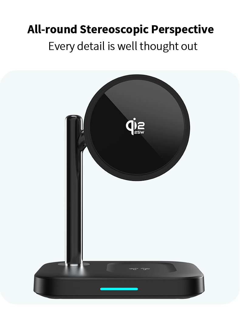 C69 Qi2 2v1 magnetický bezdrátový stojánek pro iPhone / AirPods - 25W - bílý