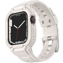 Odolné Armor pouzdro s řemínkem pro Apple Watch 41mm / 40mm / 38mm - krémové
